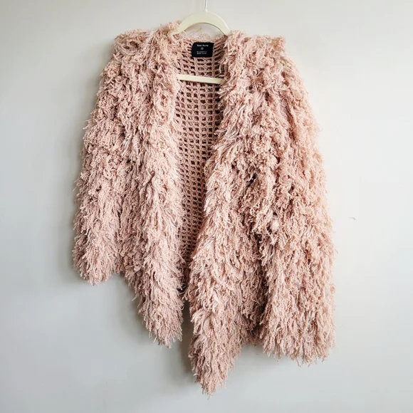 Ryan Roche Furry Cashmere Cardigan Rose Wood